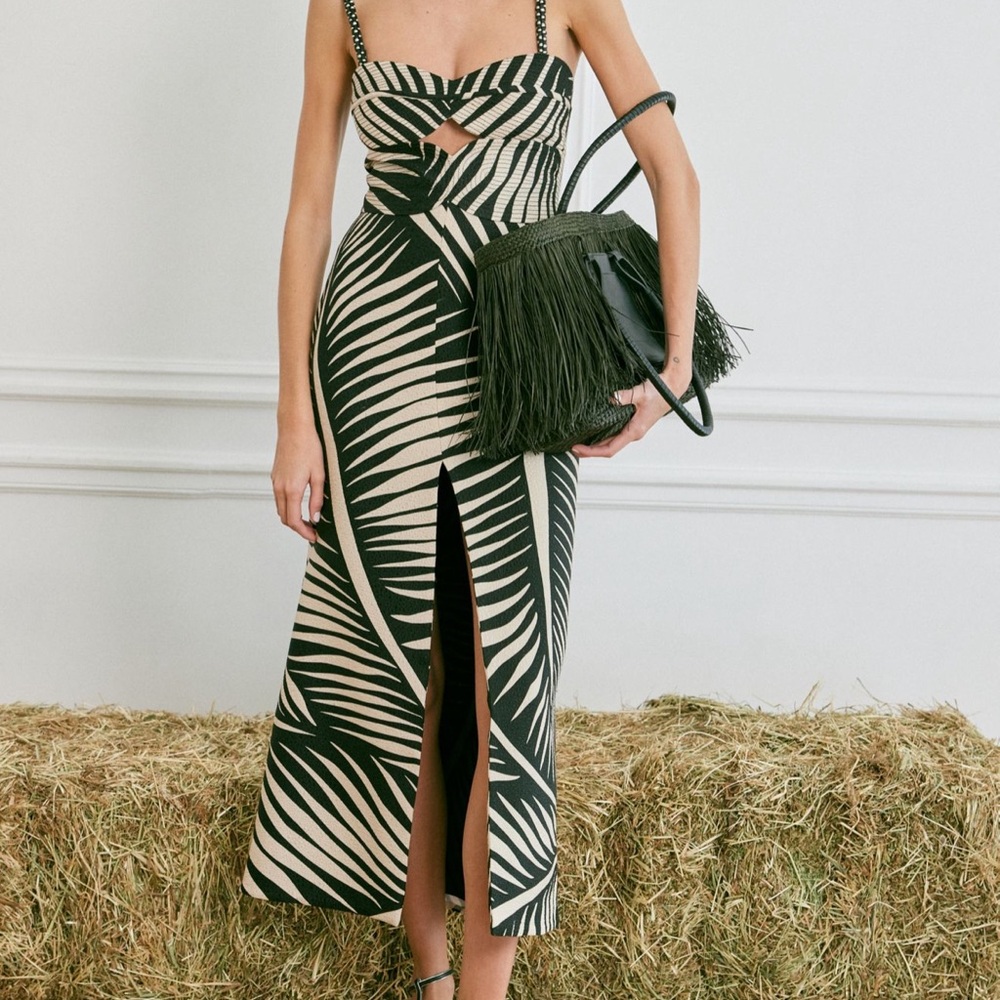 Johanna Ortiz Tropicana Nights Wool-Silk Midi Dress, As Seen On Meghan Markle - Picture 5 of 6